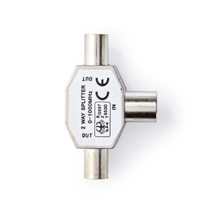 Coaxsplitter | 2x IEC (Coax) Male - IEC (Coax) Female | Metaal