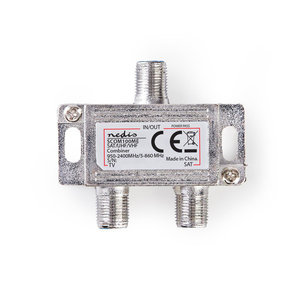 Satelliet-Combiner | 2 naar 1 | F-connector | VHF/UHF: 5 - 860 MHz | Satelliet: 950 - 2400 MHz