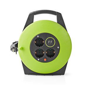 Kabelhaspel | 10,0 m | 3x 1,5 mm² | Thermische Beveiliging | Schuko & USB