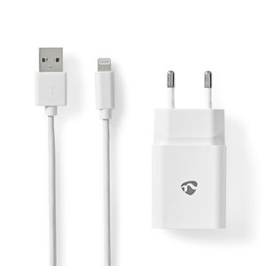 Thuislader | 1x 2.4 A | Aantal uitgangen: 1 | Poorttype: 1x USB-A | Apple Lightning 8-Pins (Los) Kabel | 1.00 m | 12 W | Enkele voltage selectie