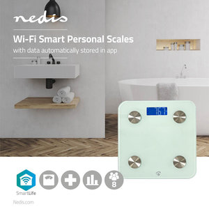 Wi-Fi smart personenweegschaal | BMI, Vet-, Water-, Bot-, Spieren-, Eiwitgehalte | Gehard Glas | 8 Personen