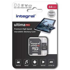 Integral Secure Digital kaart 64GB Micro SDXC V30