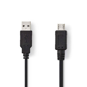 USB-Kabel | USB 2.0 | USB-A Male | USB Micro A | 480 Mbps | Vernikkeld | 2.00 m | Rond | PVC | Polybag
