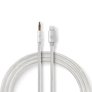 Lightning Adapter | Apple Lightning | 3,5 mm Male | Verguld | 1.00 m | Rond | Nylon Hoes | Aluminium | Cover Window Box