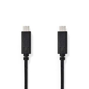 USB-Kabel | USB 3.2 Gen 1 | USB-C™ Male | USB-C™ Male | 5 Gbps | 60 W | Vernikkeld | 1.00 m | Rond | PVC | Zwart | Polybag
