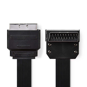 SCART-Kabel | SCART Male | SCART Male | Vernikkeld | 480p | 2.00 m | Plat | PVC | Zwart | Polybag