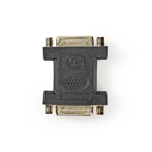 DVI-Adapter | DVI-I 24+5-Pins Female | DVI-I 24+5-Pins Female | Nikkel | Recht | PVC | Zwart | Polybag