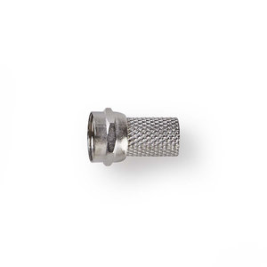 F-Connector | Recht | Male | Vernikkeld | 75 Ohm | Twist-On | Diameter kabelinvoer: 6.4 mm | Zink Legering | Zilver | 25 pcs | Polybag