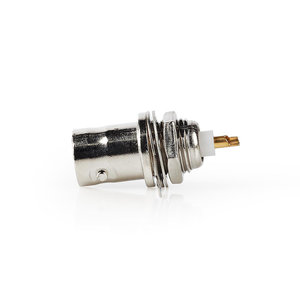 BNC-Kabelbeschermer | Recht | Female | Vernikkeld | 50 Ohm | Soldeer | Diameter kabelinvoer: 7.0 mm | Staal | Zilver | 25 pcs | Polybag