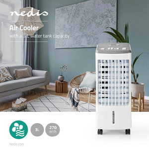 Mobiele Aircooler | Watertankcapaciteit: 3 l | 3 Snelheden | 270 m³/h | Zwenkfunctie