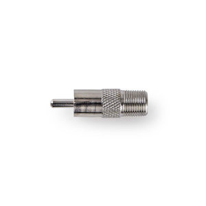 Satelliet- en Antenne-Adapter | RCA Male | F-Female | Vernikkeld | 75 Ohm | Recht | Metaal | Zilver | 10 Stuks | Polybag