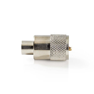 PL259-Connector | Recht | Male | Vernikkeld | 75 Ohm | Twist-On | Diameter kabelinvoer: 6.0 mm | Metaal | Zilver | 25 Stuks | Polybag