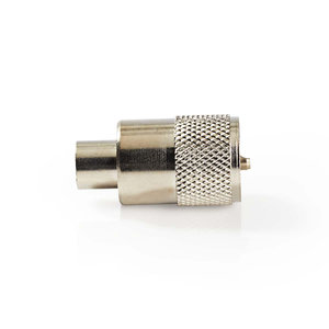 PL259-Connector | Recht | Male | Vernikkeld | 75 Ohm | Twist-On | Diameter kabelinvoer: 7.0 mm | Metaal | Zilver | 25 Stuks | Polybag