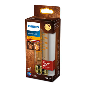 Philips LED lamp E27 25W 250Lm buis T32 flame vintage db