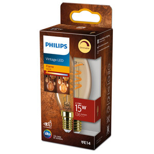 Philips LED lamp E14 15W 136Lm kaars flame vintage db