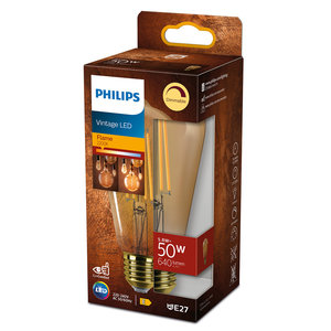 Philips LED lamp E27 50W 640Lm ST64 flame vintage db