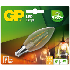 LED lamp E14 2W 250Lm kaars Filament
