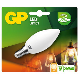 LED lamp E14 2,1W 250Lm kaars filament mat