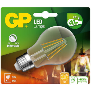 LED lamp E27 5W 470Lm peer filament dimbaar