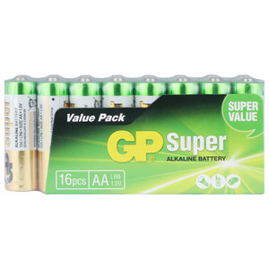 batterij Super Alkaline AA 16 stuks