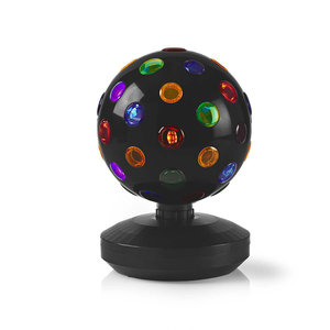 Multicolour LED-Discobal | Netvoeding | Zwart