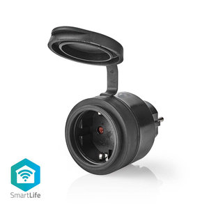 SmartLife Smart Stekker | Wi-Fi | IP44 | 3680 W | Randaarde stekker / Type F (CEE 7/7) | -20 - 50 °C | Android™ / IOS | Zwart