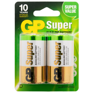 batterij Super Alkaline D 2 stuks