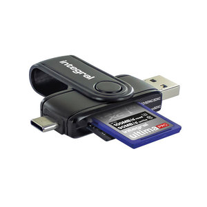 Integral kaartlezer USB SD/microSD met USB-C aansluiting