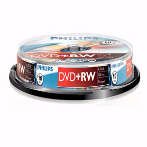 DVD+RW 4,7GB 4xspeed spindle 10 stuks