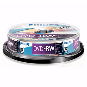 DVD-RW 4,7GB 4xspeed spindle 10 stuks