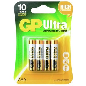 GP AAA 4 stuks Ultra Plus Alkaline Batterij