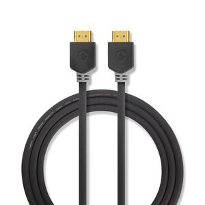High Speed ​​HDMI™-Kabel met Ethernet | HDMI™ Connector | HDMI™ Connector | 4K@60Hz | 18 Gbps | 1.00 m | Rond | PVC | Antraciet | Window Box
