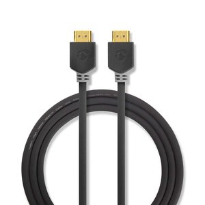 High Speed ​​HDMI™-Kabel met Ethernet | HDMI™ Connector | HDMI™ Connector | 4K@60Hz | 18 Gbps | 2.00 m | Rond | PVC | Antraciet | Window Box