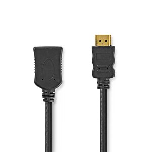 High Speed ​​HDMI™-Kabel met Ethernet | HDMI™ Connector | HDMI™ Female | 4K@30Hz | 10.2 Gbps | 1.00 m | Rond | PVC | Zwart | Polybag