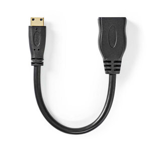 High Speed ​​HDMI™-Kabel met Ethernet | HDMI™ Connector | HDMI™ Mini-Connector | 4K@30Hz | 10.2 Gbps | 0.20 m | Rond | PVC | Zwart | Polybag