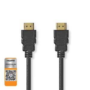 Premium High Speed ​​HDMI™-Kabel met Ethernet | HDMI™ Connector | HDMI™ Connector | 4K@60Hz | 18 Gbps | 3.00 m | Rond | PVC | Zwart | Polybag