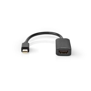 Mini DisplayPort-Kabel | DisplayPort 1.4 | Mini-DisplayPort Male | HDMI™ Output | 48 Gbps | Vernikkeld | 0.20 m | Rond | PVC | Zwart | Blister