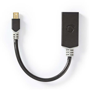 Mini DisplayPort-Kabel | DisplayPort 1.4 | Mini-DisplayPort Male | HDMI™ Output | 48 Gbps | Verguld | 0.20 m | Rond | PVC | Antraciet | Polybag
