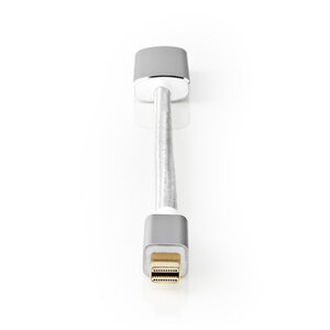 Mini DisplayPort-Kabel | DisplayPort 1.2 | Mini-DisplayPort Male | HDMI™ Output | 21.6 Gbps | Verguld | 0.20 m | Rond | Gebreid | Zilver | Cover Window Box