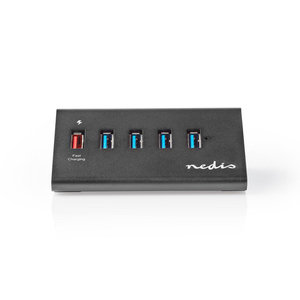 USB-Hub | 5-Poorts | QC3.0 / USB 3.2 Gen1 | Netvoeding / USB Gevoed | 5 Gbps | 5x USB