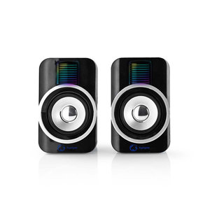 Gaming Speaker | Speaker-kanalen: 2 | USB Gevoed | Input: 1x 3,5 mm | 30 W | RGB | Volumebediening | Output: 1x 3,5 mm Audio Out