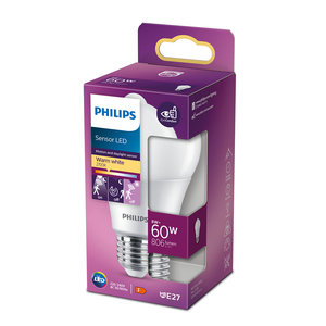 Philips LED GLS E27 8-60W 2700K mat SENSOR blister