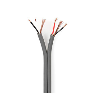 Audiokabel | 2x 0.16 mm² | Koper | 100.0 m | Rond | PVC | Donkergrijs | Rol