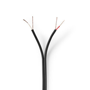 Audiokabel | 2x 0.12 mm² | CCA | 100.0 m | Rond | PVC | Zwart | Folieverpakking