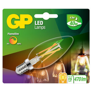 LED lamp E14 4W 470Lm kaars FlameDim