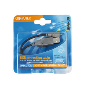 laad+datakabel micro USB 0,5m