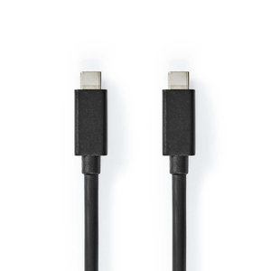 USB-Kabel | USB 3.2 Gen 2x2 | USB-C™ Male | USB-C™ Male | 20 Gbps | Vernikkeld | 1.00 m | Rond | PVC | Zwart | Polybag