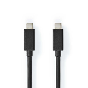 USB-Kabel | USB 3.2 Gen 2x2 | USB-C™ Male | USB-C™ Male | 4K@60Hz | 20 Gbps | Vernikkeld | 2.00 m | Rond | PVC | Zwart | Polybag