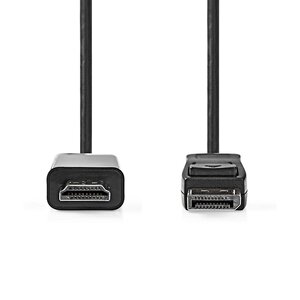 DisplayPort-Kabel | DisplayPort Male | HDMI™ Connector | 4K@30Hz | Vernikkeld | 1.0 m | Rond | PVC | Antraciet | Doos