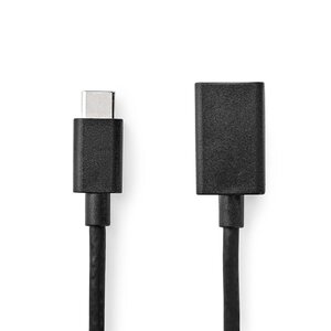 USB-Adapter | USB 3.2 Gen 1 | USB-C™ Male | USB-A Female | 5 Gbps | 0.15 m | Rond | Vernikkeld | PVC | Zwart | Doos